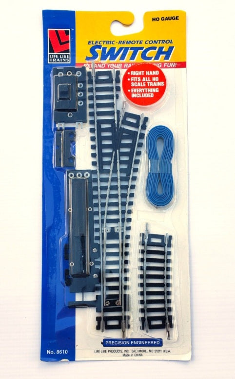 Life Like 8610 HO Scale Code 100 Steel Remote Control Right Hand Switch Turnout