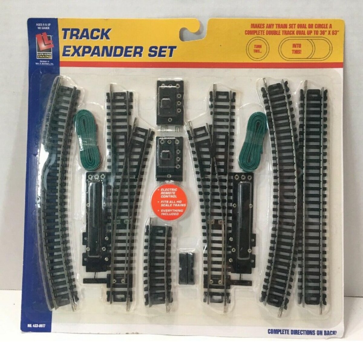 Life Like 433-8617 HO Double Oval Track Expander Set w/Steel Rail 36" x 36"