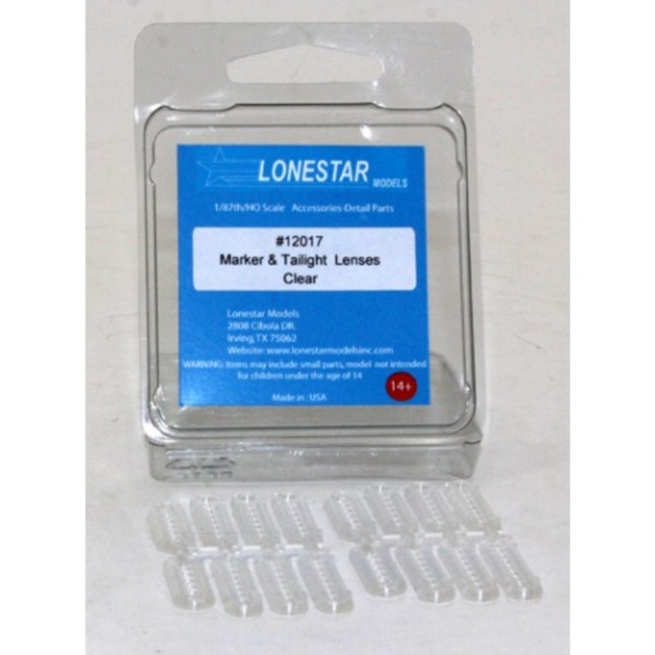 Lonestar Models 12017 HO Clear Marker & Tail Light Lens Accessory Pack