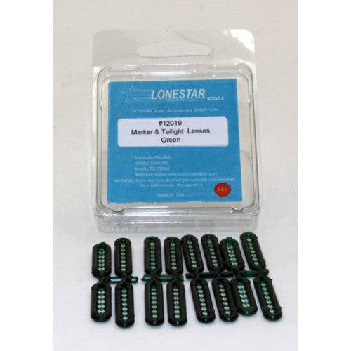 Lonestar Models 12019 HO Green Marker & Tail Light Lens Accessory Pack