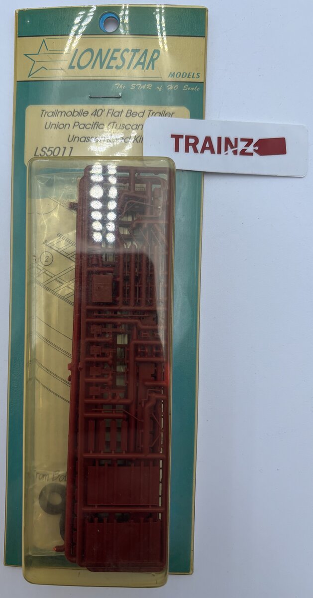Lonestar Models LS5011 HO Tuscan Red Union Pacific 40' Flat Bed Trailer Kit