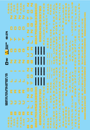 Microscale 48-274 O Burlington Route Passenger Cars Waterslide Decal Sheet