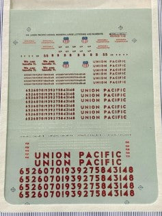 Microscale 60-169 N 1959-1980 Union Pacific Diesel Hoods Waterslide Decal Sheet