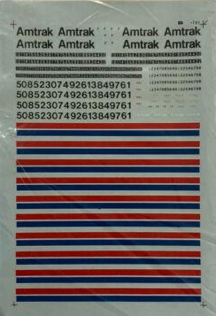 Microscale 60-191 N Late Amtrak Diesels Red & Blue Stripe Waterslide Decal Sheet