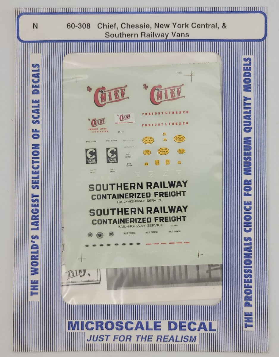 Microscale 60-308 N 1960s+ Assorted 40' Trailers Waterslide Decal Sheet