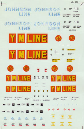 Microscale 60-312 N 40' YM Line 20' Johnson Line Containers Decal Sheet