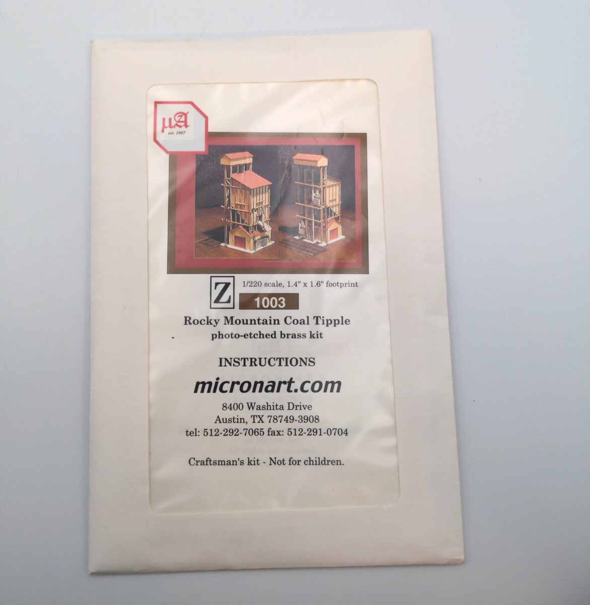 Micron Art 1003 Z Scale Rocky Mountain Coal Tipple Brass Model Kit