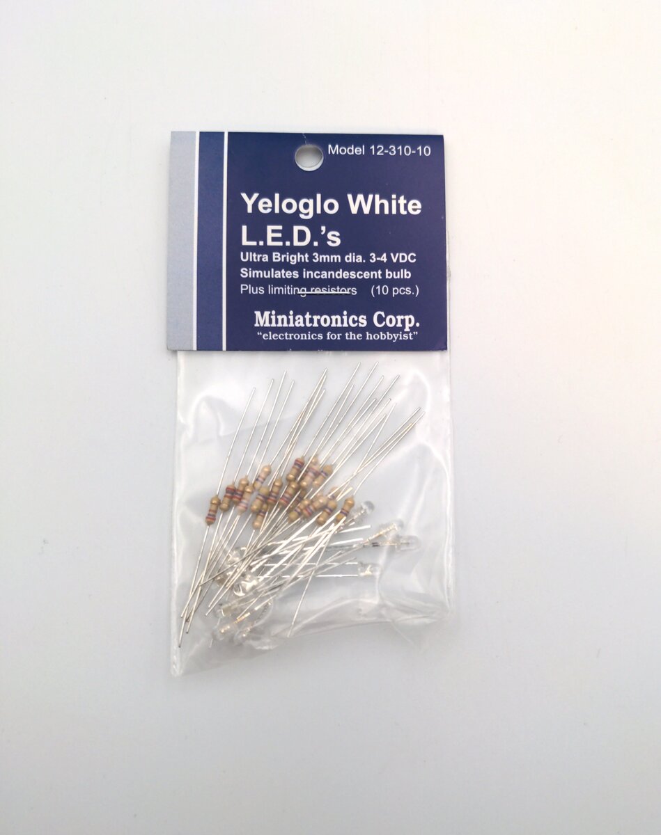 Miniatronics 12-310-10 3mm Yeloglo White LEDs (Pack of 10)