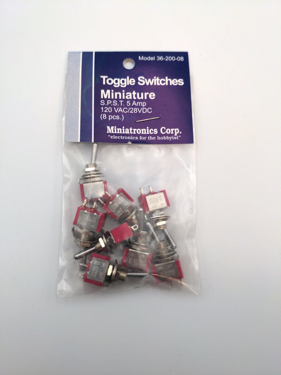 Miniatronics 36-200-08 Pole Single Throw Toggle Switches Mini Single (Pack of 8)