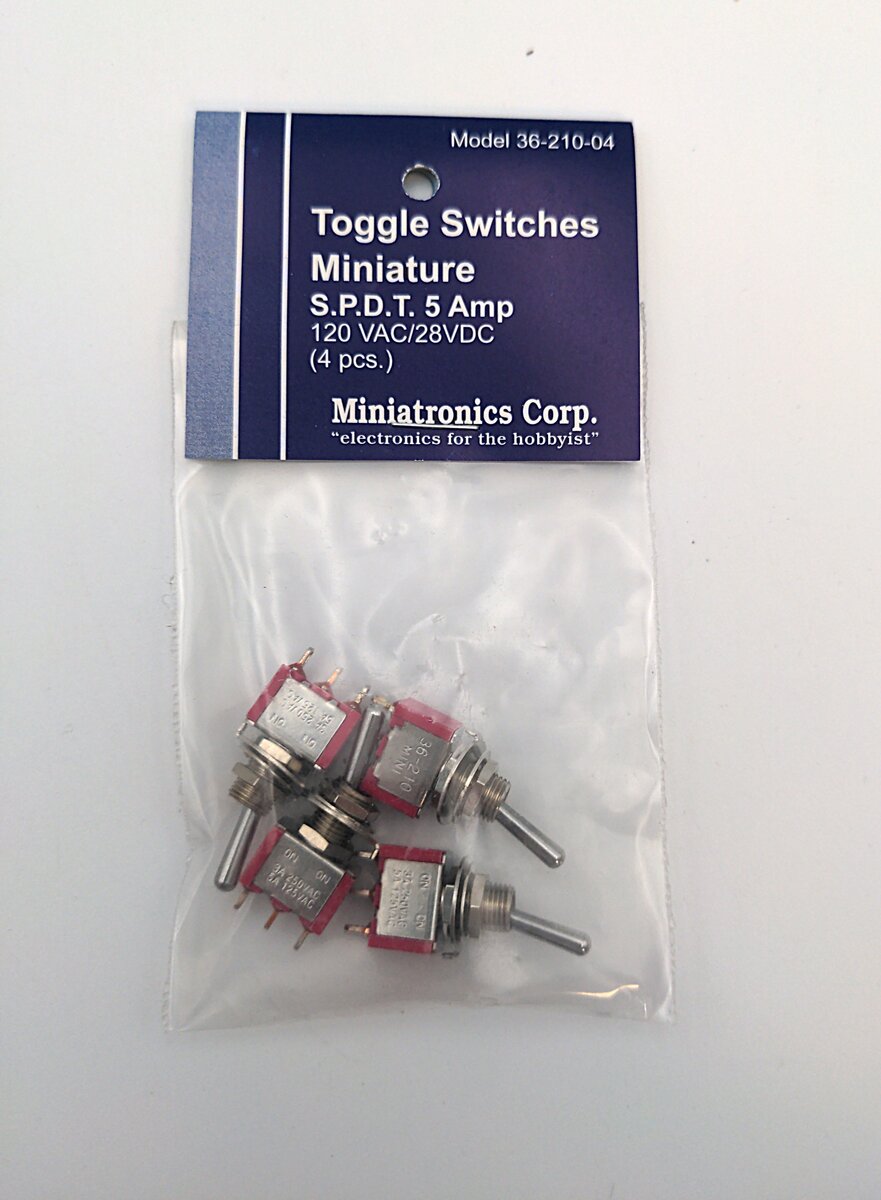 Miniatronics 36-210-04 5 Amp 120V SPDT Miniature Toggle Switches (Pack of 4)