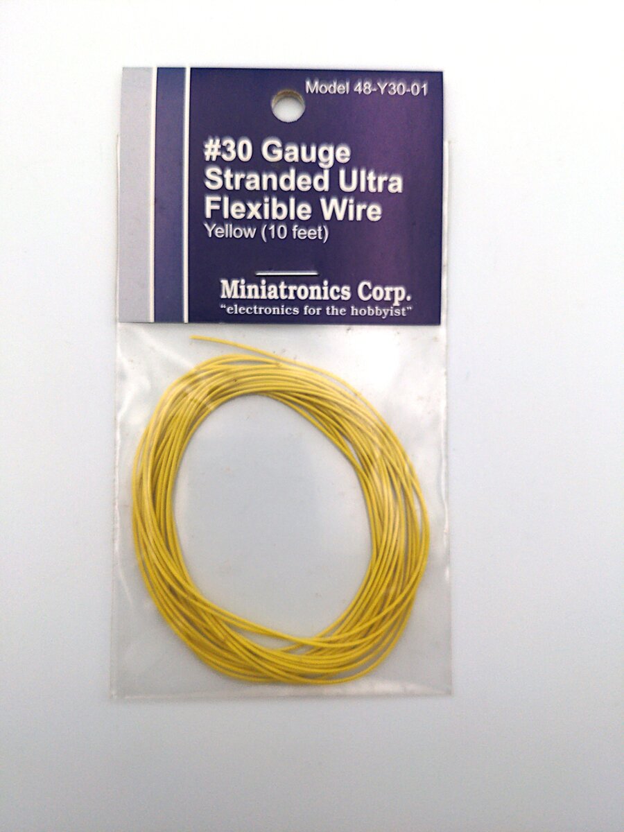 Miniatronics 48-Y30-01 Yellow Single Conductor 30 GA Ultra Flex Stranded Wire