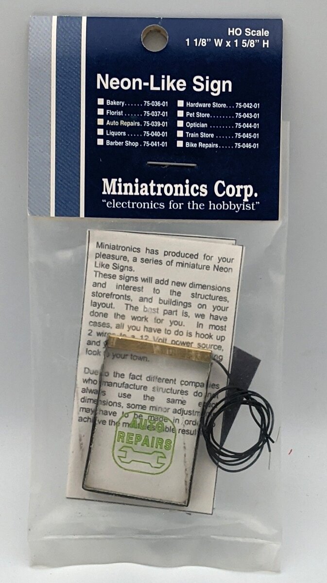 Miniatronics 75-039-01 Auto Repairs Neon-Like Sign