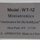 Miniatronics WT12 Plug In Transformer 12 V Regulated