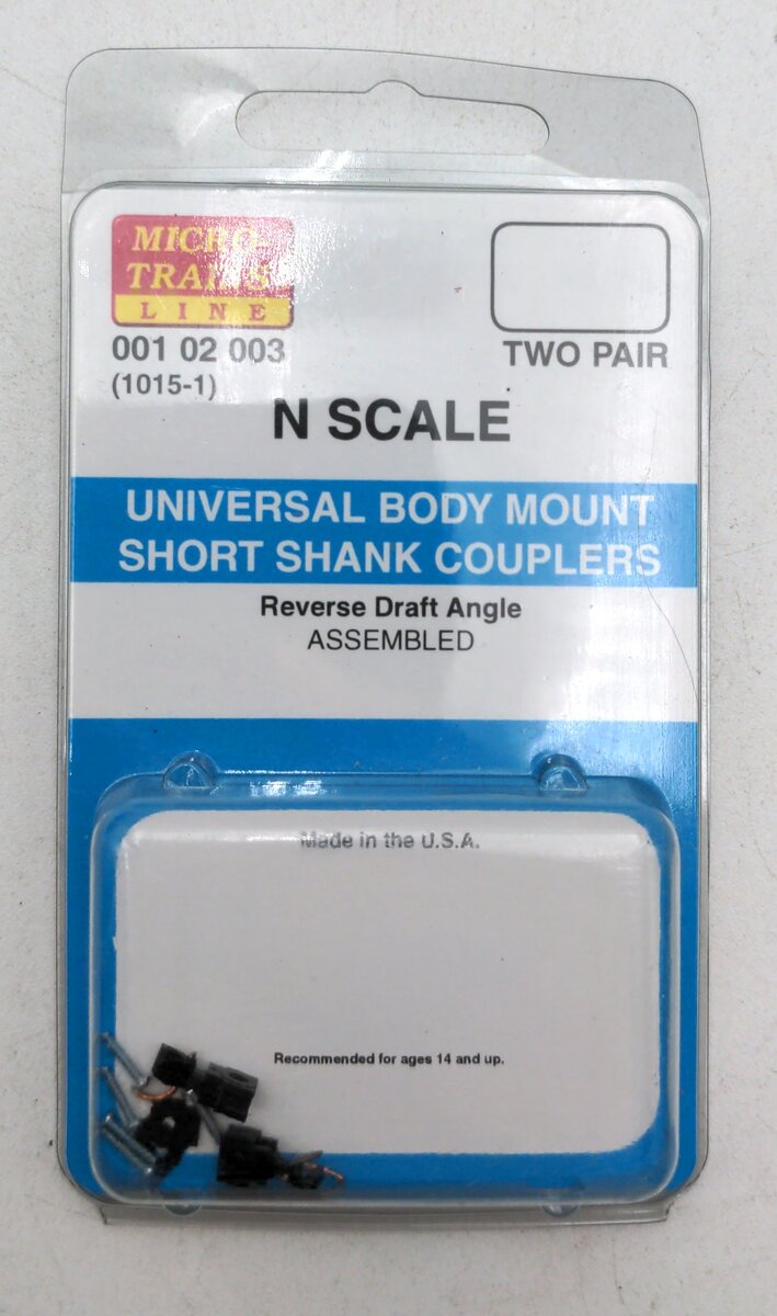 MicroTrains 00102003 1015-1 N Universal Body Mount Short Shank Couplers