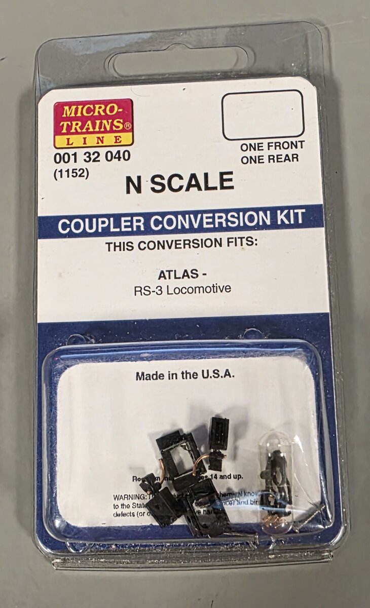 Micro-Trains 1152 N Atlas RS-3 Pilot Locomotive Coupler Conversion Kit