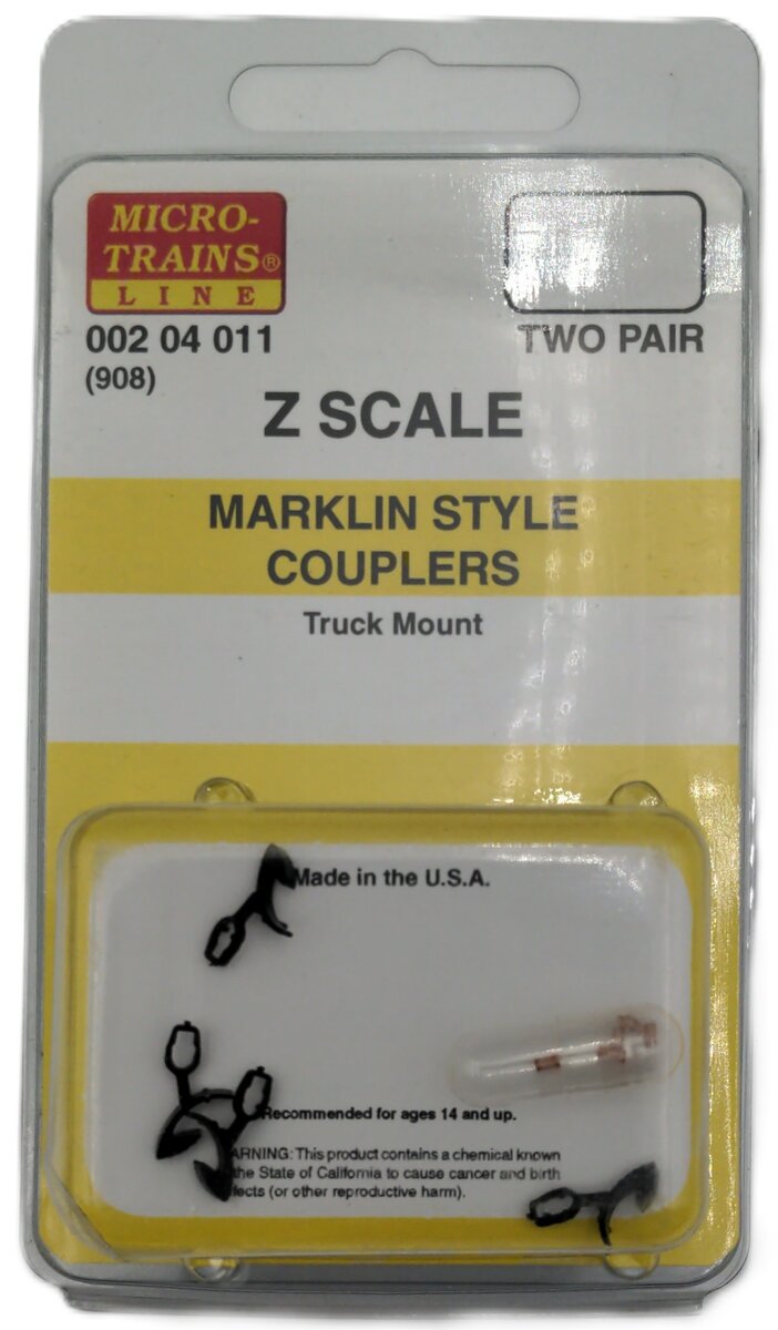 Micro-Trains 00204011 Z Coupler Marklin-Compatible for F7 Loco/Caboose (2 Pairs)