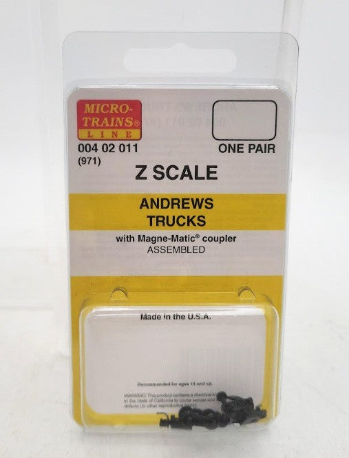 MicroTrains 00402011 Z Scale Andrews Trucks w/Short Extended Magne-Matic Coupler