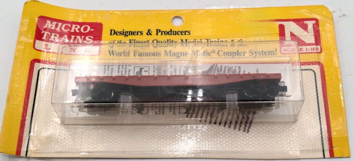 Micro-Trains 04500000 N Undecorated 50' Fishbelly Side Flatcar w/Load
