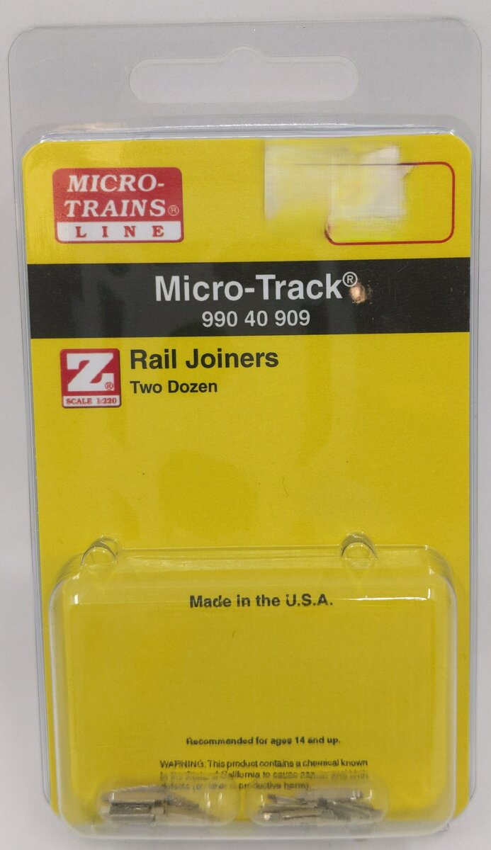 MicroTrains 99040909 Z Scale Micro-Track Rail Joiners (Pack of 24)