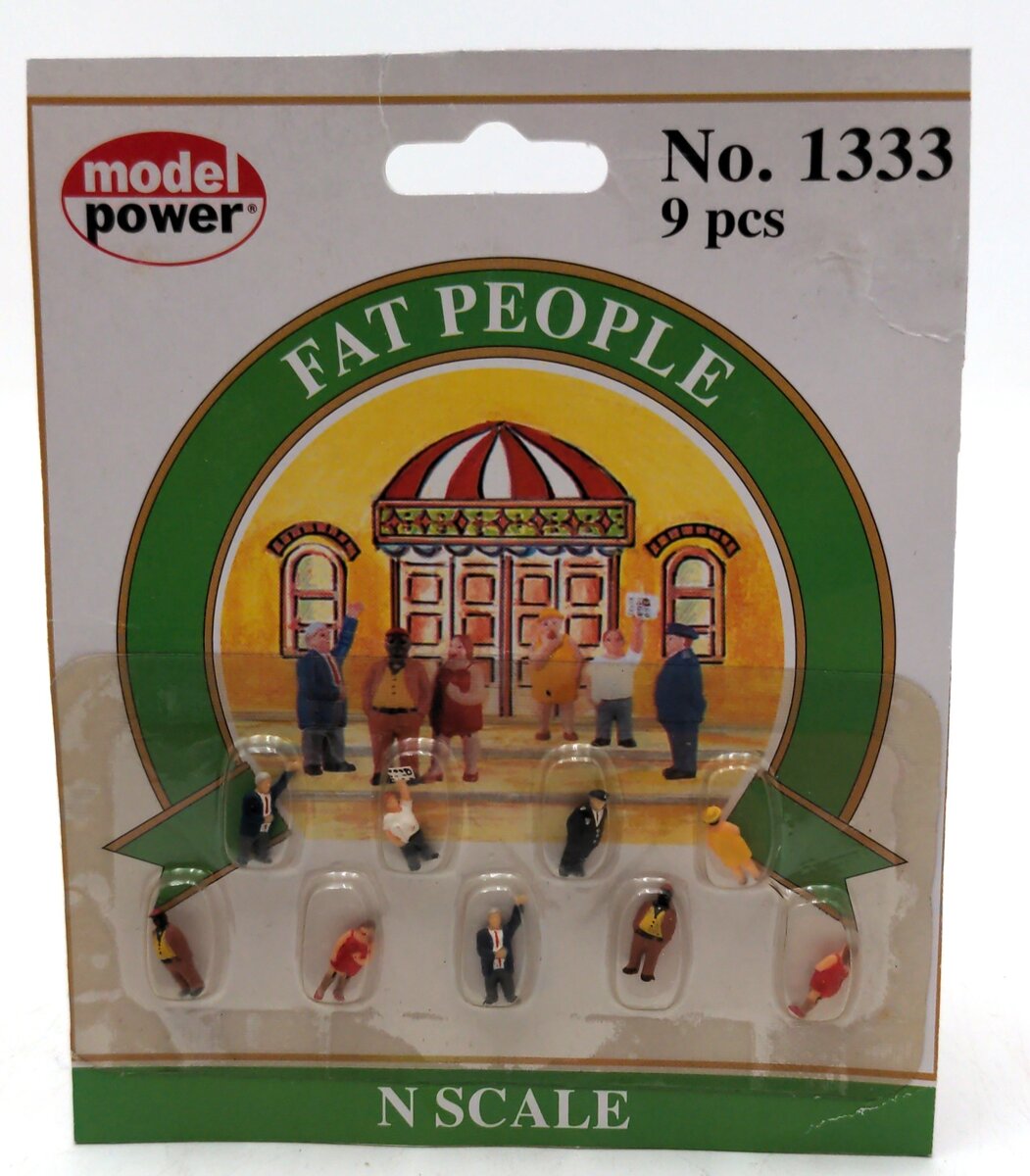 Model Power 1333 N Scale Fat People Plastic Painted Figures (Set of 9)
