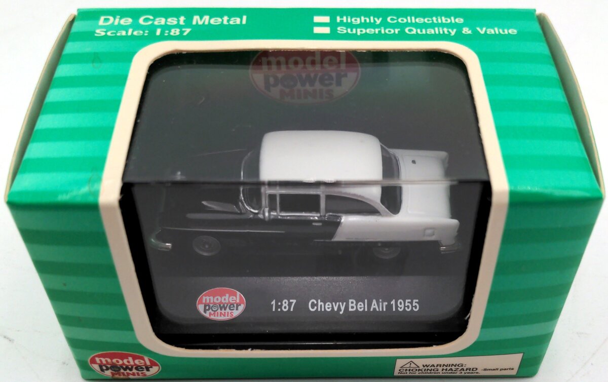 Model Power 19239 1:87 Black/White ''55 Chevy Belair