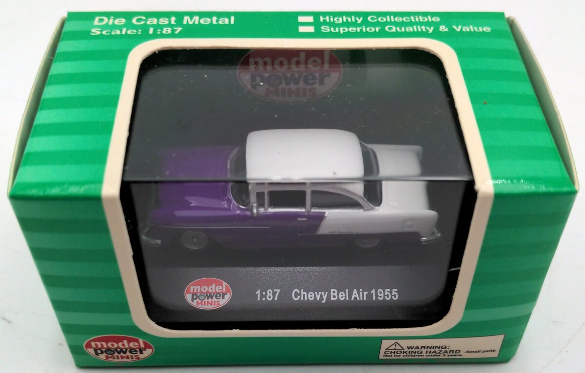Model Power 19241 1:87 Minis Air Purple & White Chevy Bel Air 1955