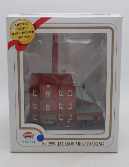 Model Power 2593 N Jackson Meat Packing Buil Up Building Lighted W/2 Figures