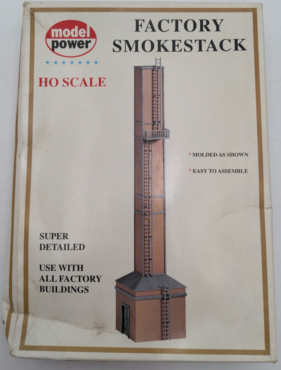 Model Power 312 HO Scale Factory Smoke Stack Building Kit