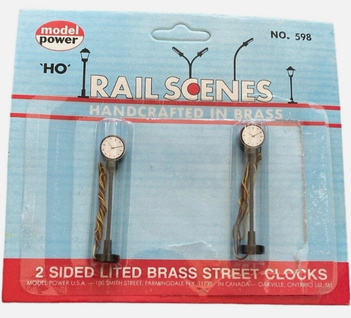 Model Power 598 HO Scale Lighted Street Clock (Pack of 2)