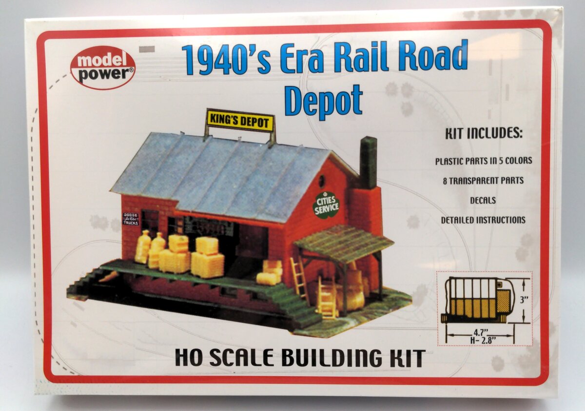 Model Power 625 HO Scale 1940's Era Rail Road Depot Kit