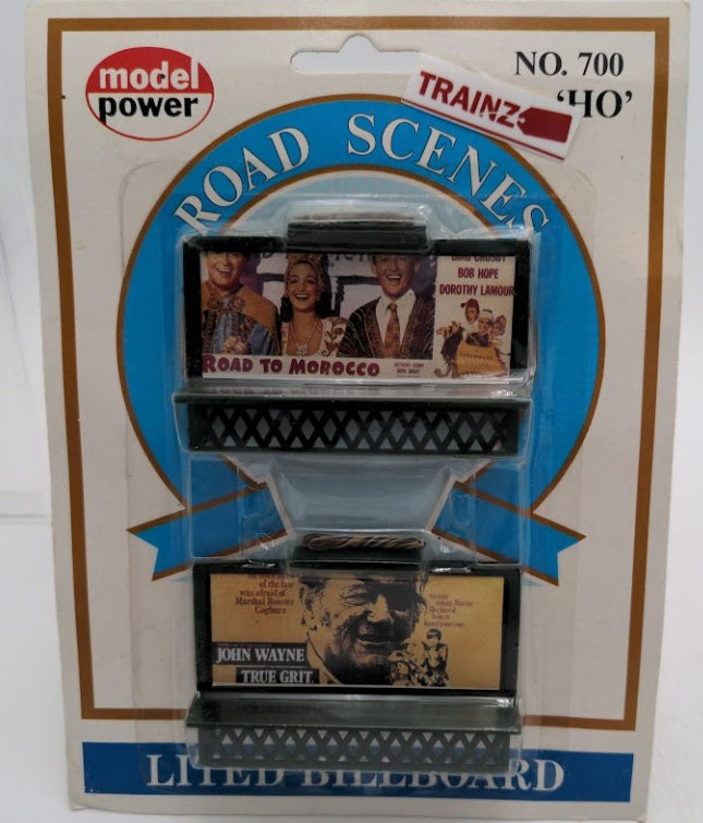 Model Power 700 HO Scale Lighted Billboards Road Scenes (Pack of 2)