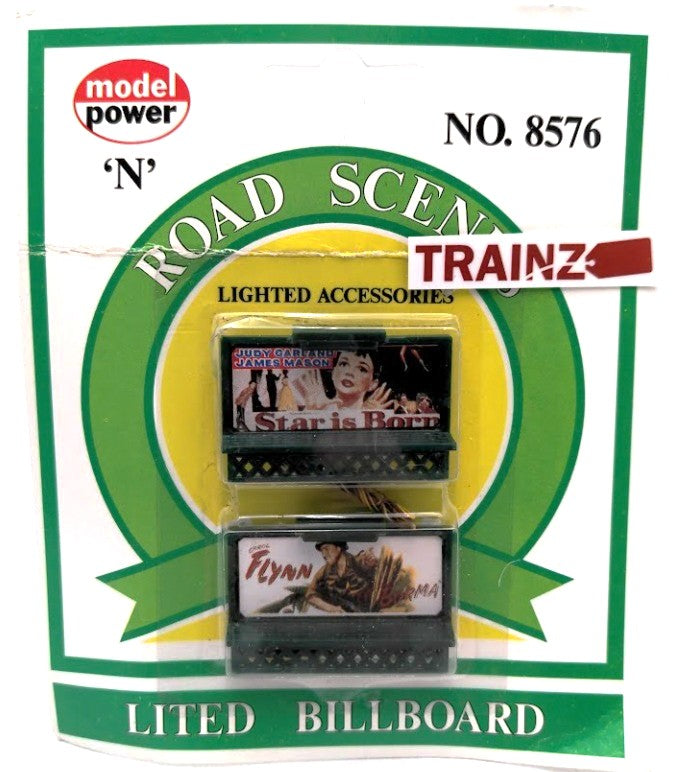 Model Power 8576 N Scale Lited Billboard Road Scenes (Pack of 2)