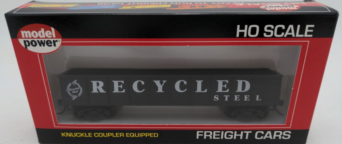 Model Power 98508 40' Gondola Recycled Steel Black W/Knuckle Couplers