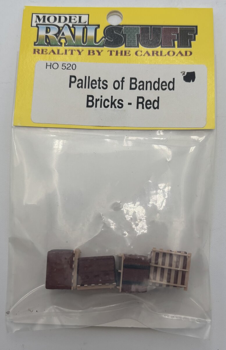 Model Railstuff 520 HO Banded Red Bricks on Pallets (Pack of 4)