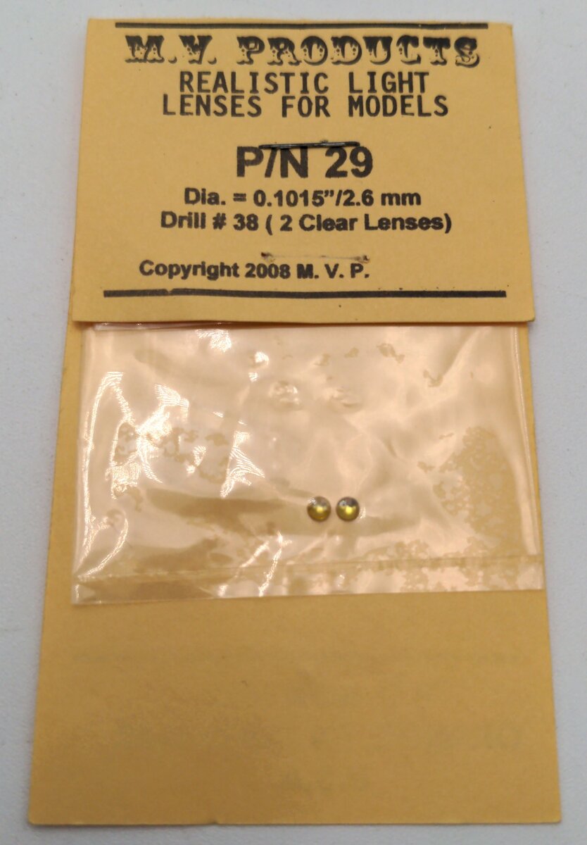 M V Products 29 O .101" Clear Headlight Lens Set (Pack of 2)