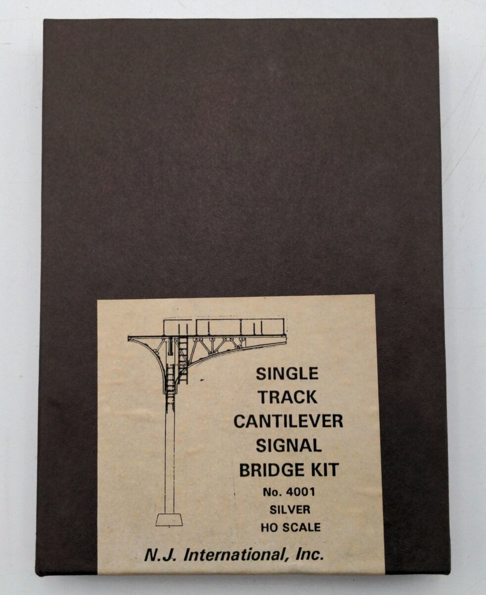 NJ International 4001 HO Silver Single Track Cantilever Signal Bridge Kit