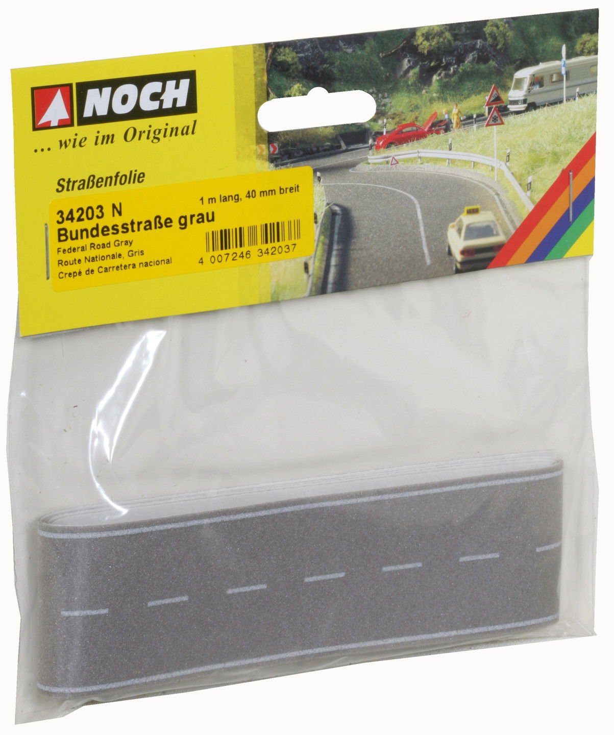 Noch 34203 N Flexible Pavement Highway 100 x 4cm (Gray)