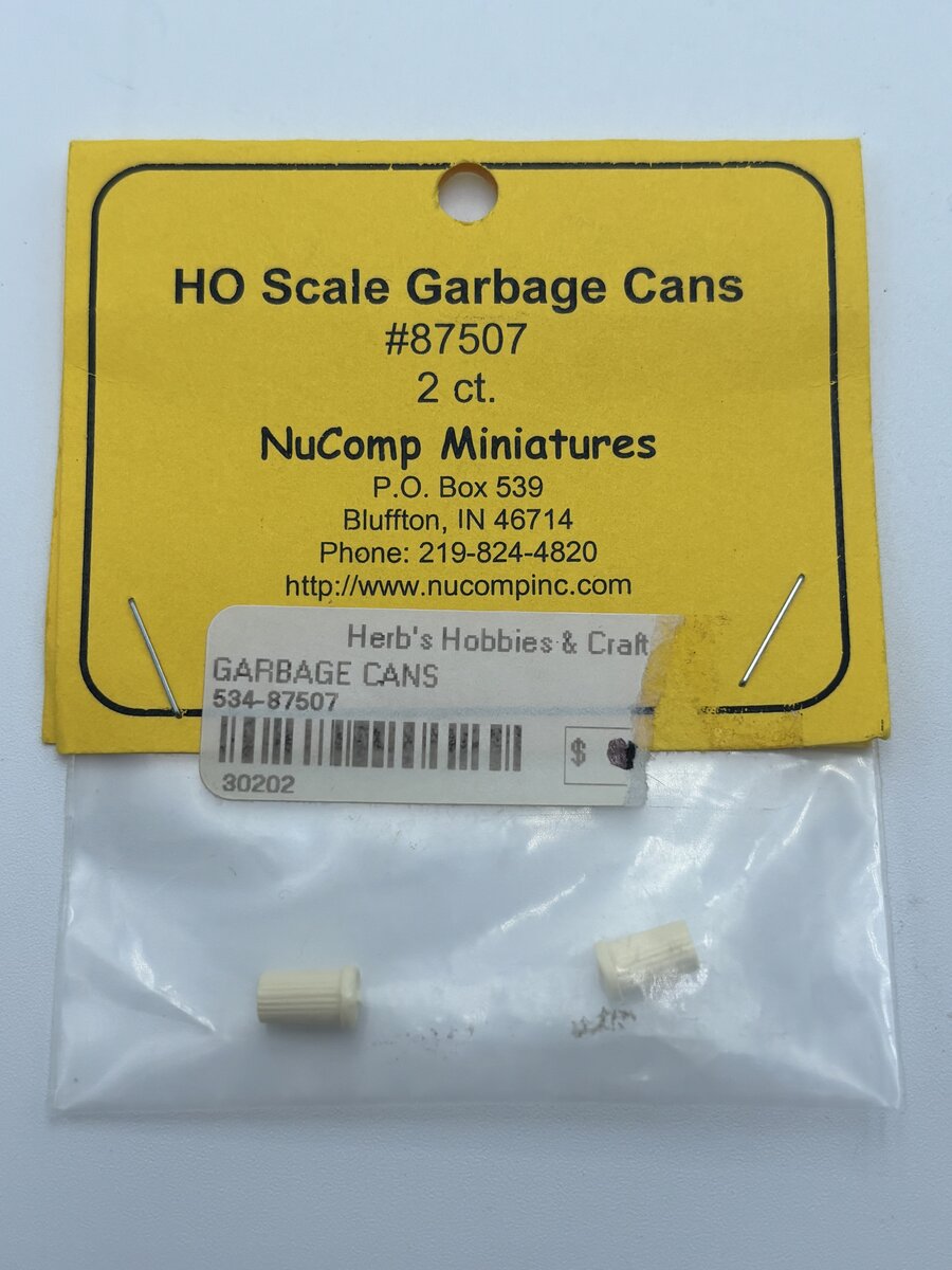 NuComp Miniatures 87507 HO Garbage Cans (Pack of 2)
