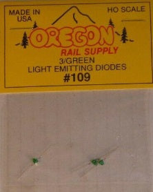 Oregon Rail Supply 109 HO Green Led''s Light Emitting Diodes (Pack of 3)