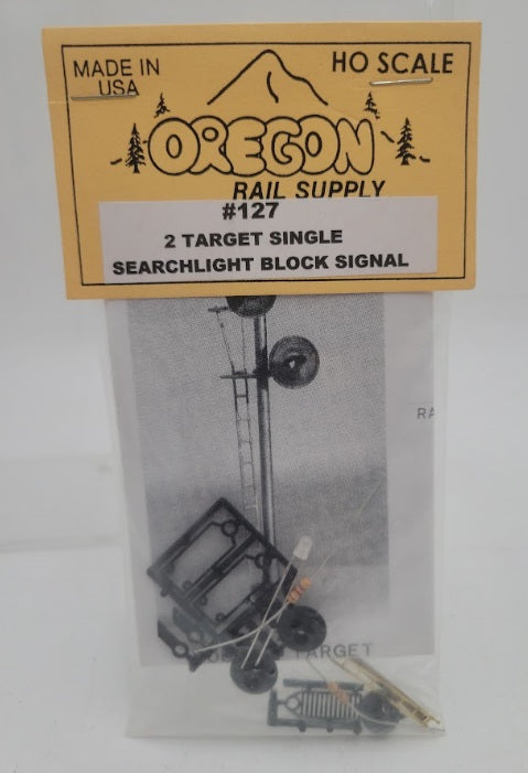 Oregon Rail Supply 127 HO Scale Two-Target Single Searchlight Block Signal Kit