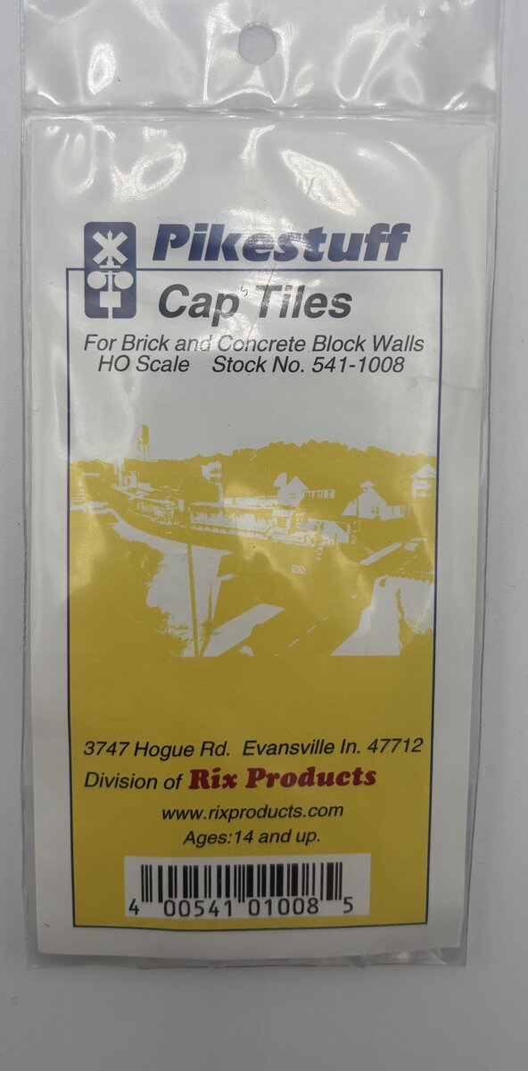 Pikestuff 541-1008 HO Scale Cap Tiles for Brick & Concrete Block Walls
