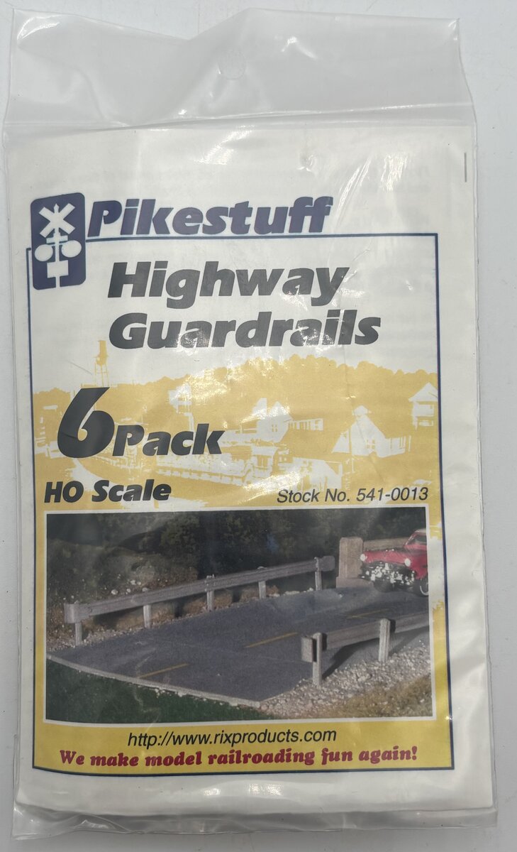 Pikestuff 541-0013 HO Scale Highway Guard Rails (Pack of 6)