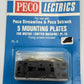 Peco PL-9 HO Mounting Plates For Use W/PL-10 (Pack of 5)