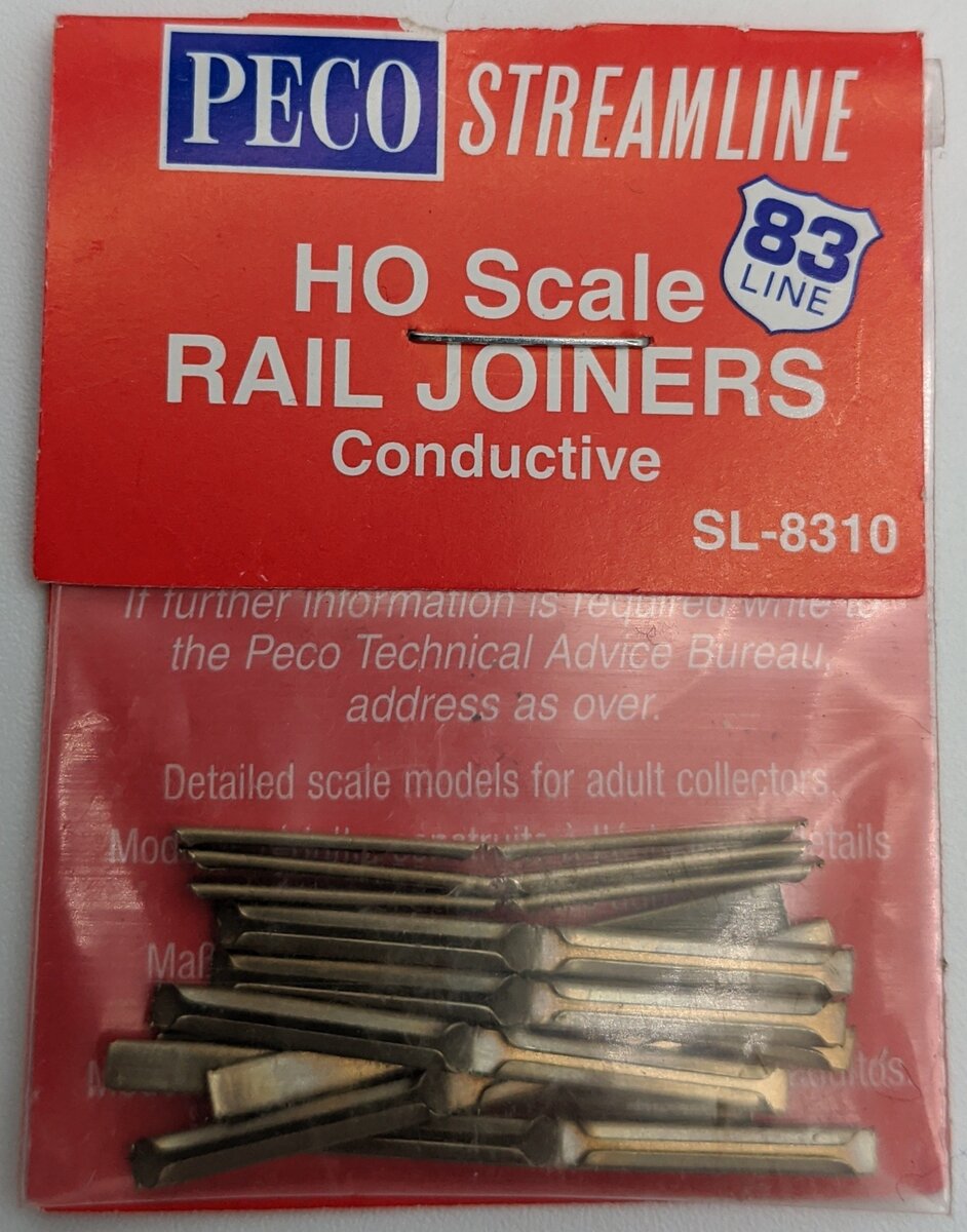Peco SL-8310 HO Code 83 North American-Style Rail Joiners Conductive(Pack of 12)