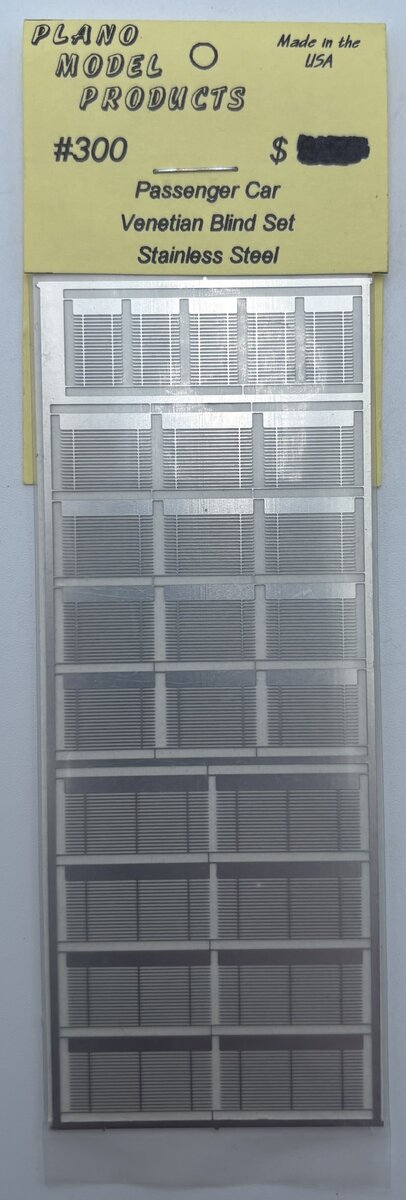Plano Model Products 565-300 HO Passenger Car Venetian Blinds Set