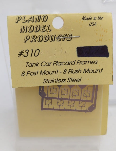 Plano Model Products 310 Tank Car Placard Frames Stainless Steel (Pack of 8)