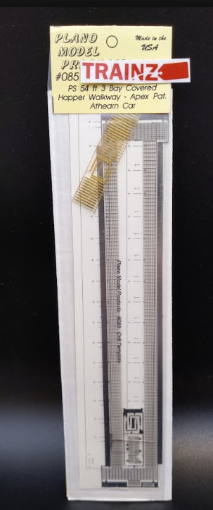 Plano Model Products 085 HO Scale PS 54 Ft. 3 Bay Covered Hopper Walkway Kit