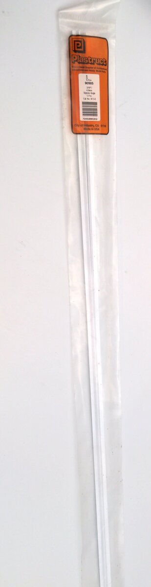 Plastruct 90505 Styrene Angle 3/16