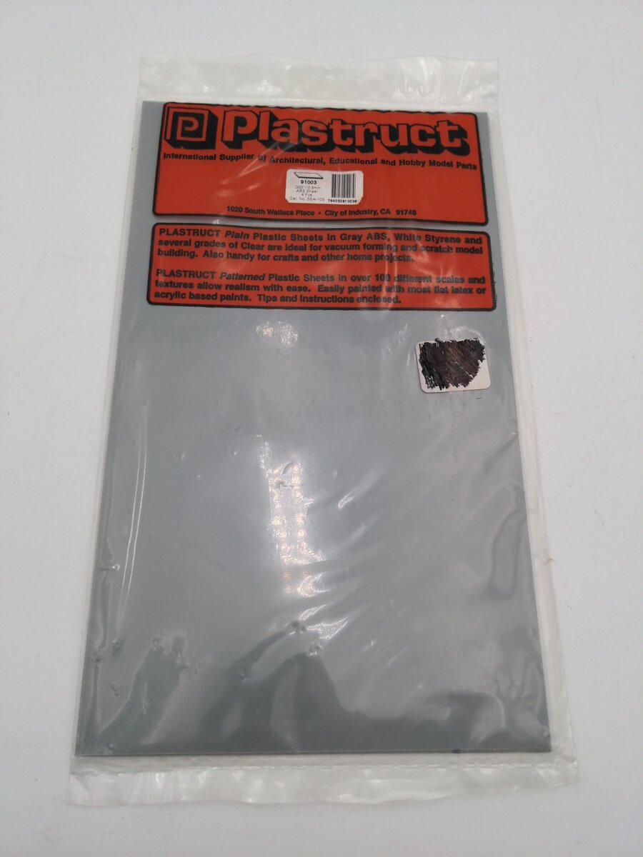 Plastruct 91003 7" x .030" x 12" ABS Sheet (Pack of 4)