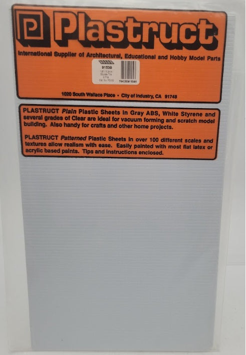 Plastruct 91539 12" x 1/8" x 7" Square Tile Sheet (Pack of 2)
